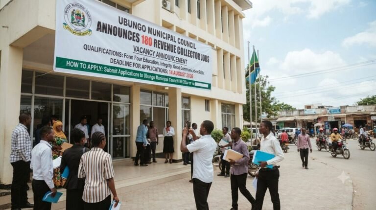 Ubungo Municipal Council Announces 180 Revenue Collector Jobs – Apply Before 14 August 2026