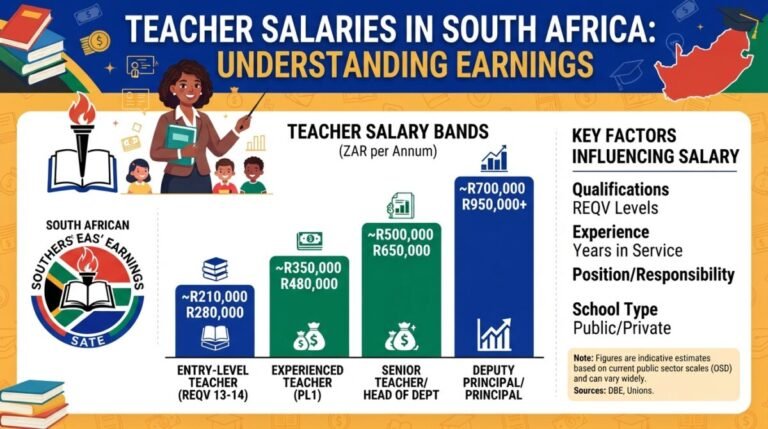 How much money teachers earn in South Africa