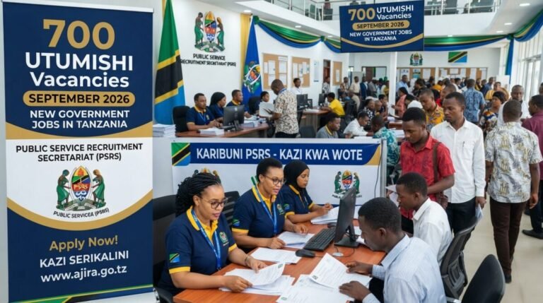 700 UTUMISHI Vacancies September 2026: New Government Jobs in Tanzania