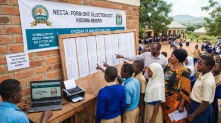 Form One Selection 2027 Kigoma Download Names in PDF