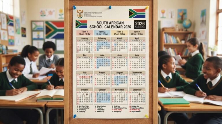 2026 South African School Calendar Including Holidays