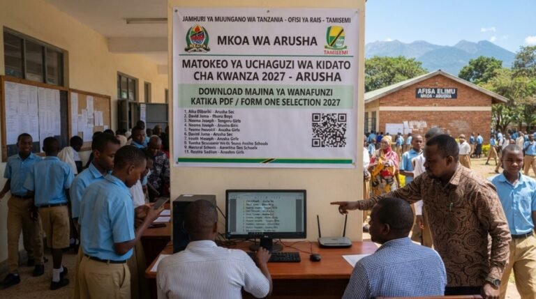 Form One Selection 2027 Arusha Download Names in PDF