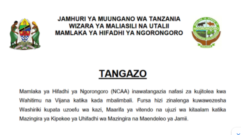 NCAA Volunteer Opportunities 2026: 36 Positions Open for Graduates and Young Tanzanians
