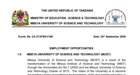 MUST Jobs Opportunities 2026: Tutorial Assistant Vacancies
