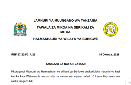 Buhigwe District Council Announces 10 Job Vacancies for 2026